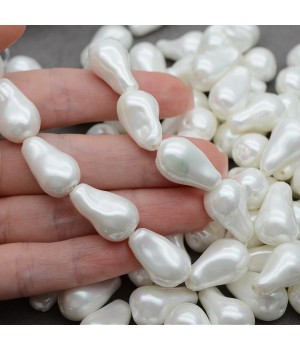 Imitation Baroque Pearl Beads ~12.5-14:22mm, white color