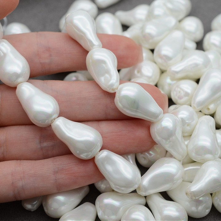 Imitation Baroque Pearl Beads ~12.5-14:22mm, white color