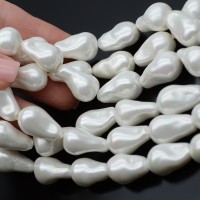 Imitation Baroque Pearl Beads ~13:21mm white color
