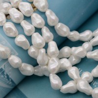 Imitation Baroque Pearl Beads ~11:14mm, white color