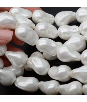 Imitation Baroque Pearl Beads ~15:23mm white color