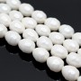 Tira de 25 perlas de concha(perla de nácar) gota barroca 15:12mm, color blanco