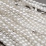 Perla forma arroz 3:4mm cristal color blanco, 1 hilo