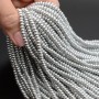 Crystal Pearl Flat Round Rondell Bead Strand 4.5mm, light gray color