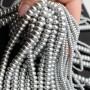 Crystal Pearl Flat Round Rondell Bead Strand 4.5mm, light gray color
