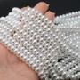 Crystal Pearl Flat Round Rondell Bead Strand 8mm, white color