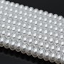 Crystal Pearl Flat Round Rondell Bead Strand 8mm, white color