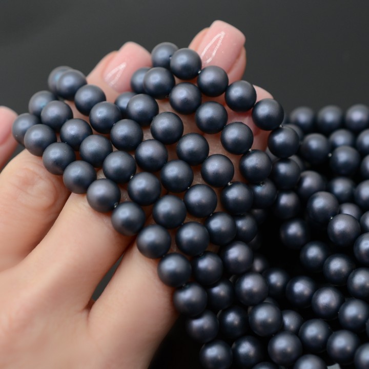 Perlas de concha 8mm satén mate, color arándanos