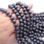 Round Shell Pearl beads 10mm frosted, color blueberry
