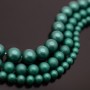 Tira de 65 cuentas de perla de concha 6mm satén mate, color esmeralda