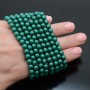 Pearl Mallorca emerald 6mm matte satin, full strand (65 beads)