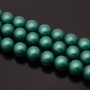 Cuentas de perla de concha satén mate 10mm 5 und., color esmeralda