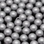 Tira de 40 cuentas de perla de concha 10mm satén mate, color gris
