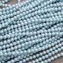 Tira de 98 cuentas de perla de concha 4mm satén mate, color celeste