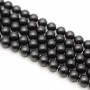 Round Shell Pearl beads 10mm matte, color black