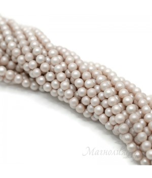 Mallorca pearl 4mm antique white matte satin, full strand (95 beads)