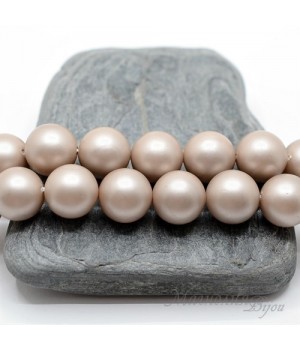 Mallorca pearls 12mm antique white matte satin, 2 pieces