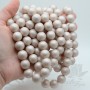 Mallorca pearls 14mm antique white matte satin, 2 pieces