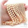 Mallorca pearls 10mm creamy matte satin, 5 pieces