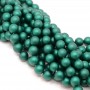 Tira de 48 cuentas de perla de concha 8mm satén mate, color esmeralda