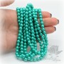 Mallorca pearls 6mm emerald light matte satin, 10 pieces