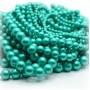 Mallorca pearls 6mm emerald light matte satin, 10 pieces