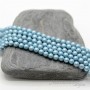 Mallorca pearls 4mm blue matte satin, 20 pieces