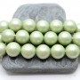 Mallorca pearls 12mm pistachio matte satin, 2 pieces
