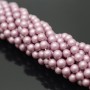 Cuentas de perla de concha satén mate 6mm 10 und., color flamenco rosado