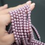 Cuentas de perla de concha satén mate 6mm 10 und., color flamenco rosado