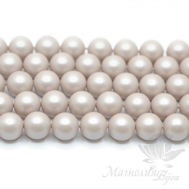 Mallorca pearls 10mm vintage pink matte satin, 5 pieces