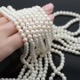 Pearl Mallorca 6mm white matte satin, full strand (65 beads)