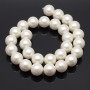 Pearl Mallorca white 14mm matte satin, full strand (28 beads)