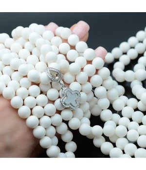 Perlas de concha 8mm mate, color blanco