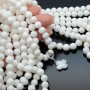 Round Shell Pearl beads 8mm matte, color white