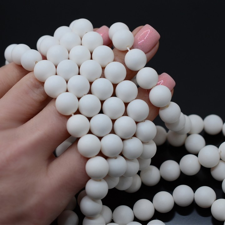 Perlas de concha 10mm mate, color blanco