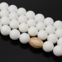 Round Shell Pearl beads 12mm matte, color white