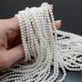 Tira de 100 cuentas de perla de concha 4mm satén mate, color blanco