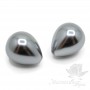 Cuentas de perla de concha 14:16mm medio taladro color gris, 1 und.