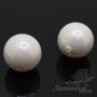Cuentas de perla de concha 14mm semi-perforadas, color blanco