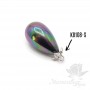 Cuentas de perla de concha 10:18mm medio taladro color pavo real negro, 1 und.