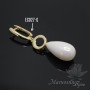 Cuentas de perla de concha 10:18mm medio taladro color blanco, 1 und.