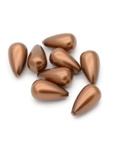 Shell Pearl Beads 8:15mm Half Drilled Drop Brown color, 1piece