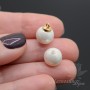 Cuentas de perla de concha 10mm semi-perforadas, color blanco