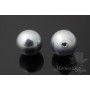 Cuentas de perla de concha 10mm semi-perforadas, color gris