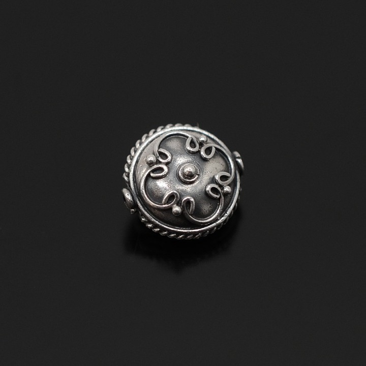 925 sterling silver flat round Bead 10mm