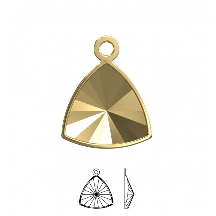 4799/J Pendant frame for Kaleidoscope Triangle 14:14.3mm, tombac/gold
