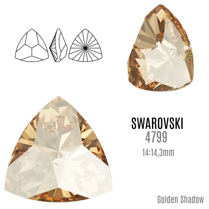 Swarovski 4799 Kaleidoscope Triangle 14:14.3mm, color Golden Shadow