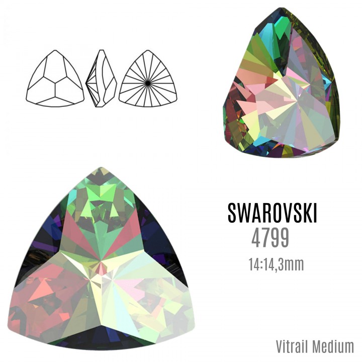 Swarovski 4799 Kaleidoscope Triangle 14:14.3mm, color Vitrail Medium