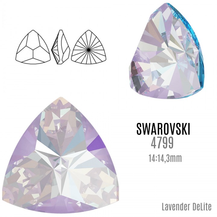 Swarovski 4799 Kaleidoscope Triangle 14:14.3mm, color Lavender DeLite